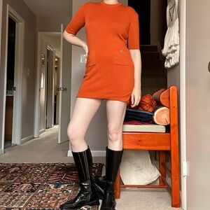 VINTAGE PUMPKIN SWEATER DRESS SET